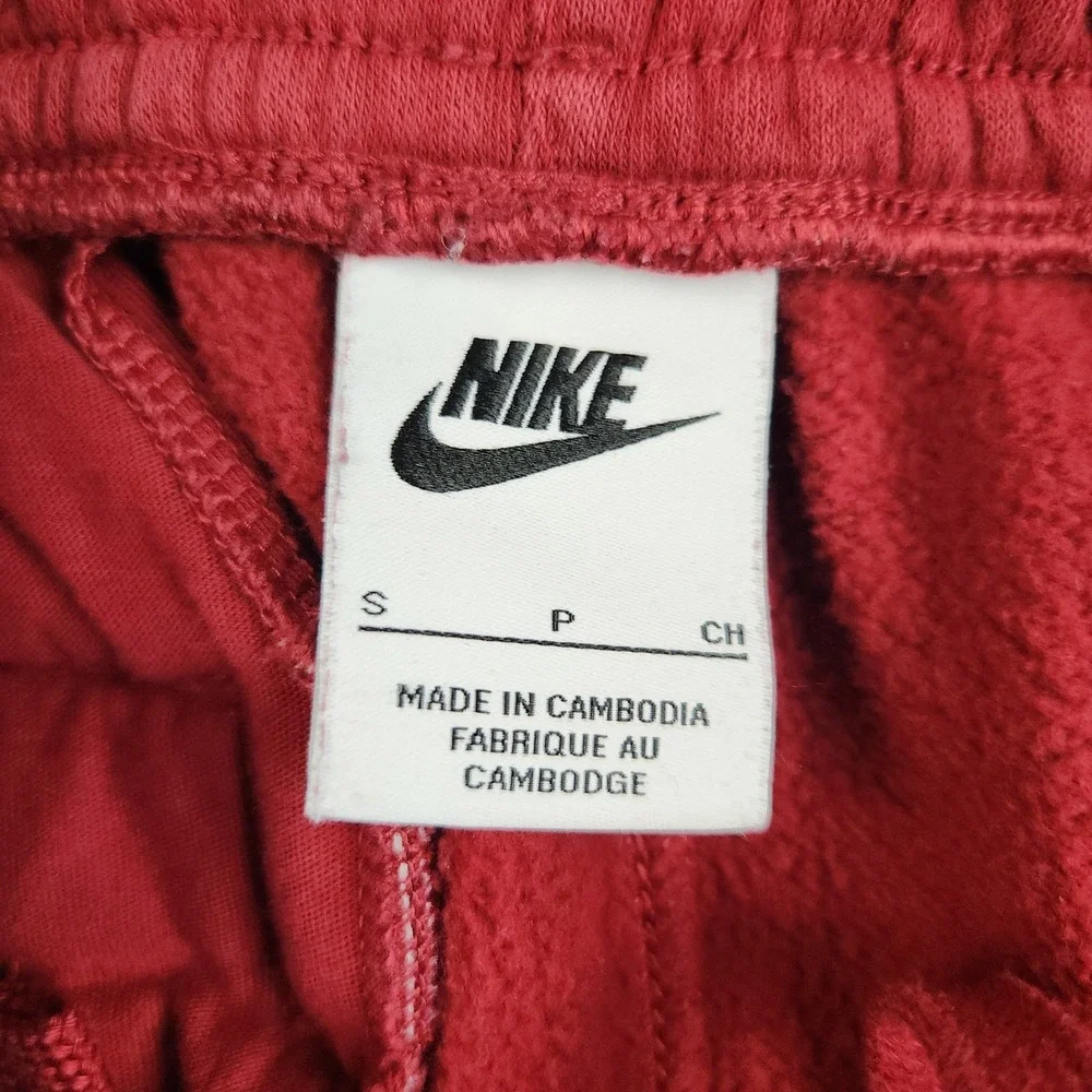 Nike Mens Small Jogger Sweatpants Red Pull On Soft Embroidered Swoosh Sportswear - Picture 8 of 10